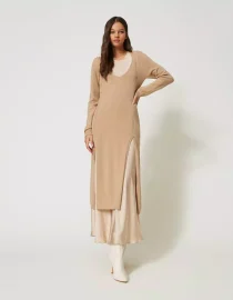 DRESS WITH FRINGE TWINSET CLOTHES