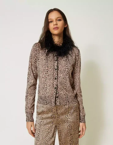 ANIMAL PRINT KNIT CARDIGAN TWINSET CARDIGANS 2