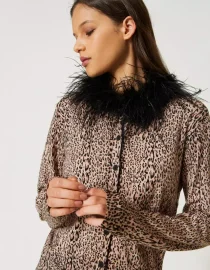 ANIMAL PRINT SATIN PLEATED SKIRT TWINSET CLOTHES