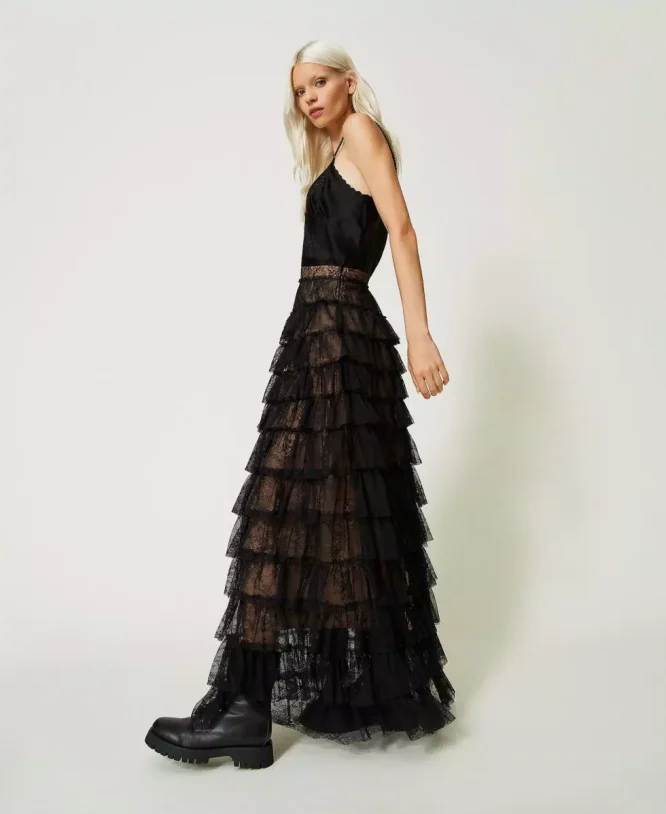 LONG TWINSET LACE SKIRT CLOTHES 3