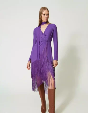 DRESS WITH FRINGE TWINSET CLOTHES
