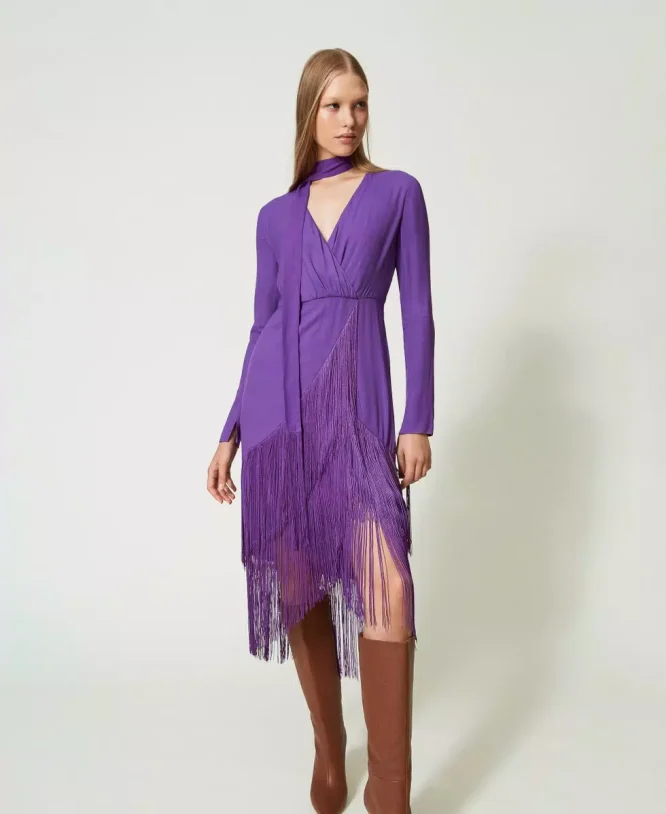 DRESS WITH FRINGE TWINSET CLOTHES 3