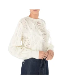 KNIT T-SHIRT WITH FEATHERS TWINSET BLOUSES 7