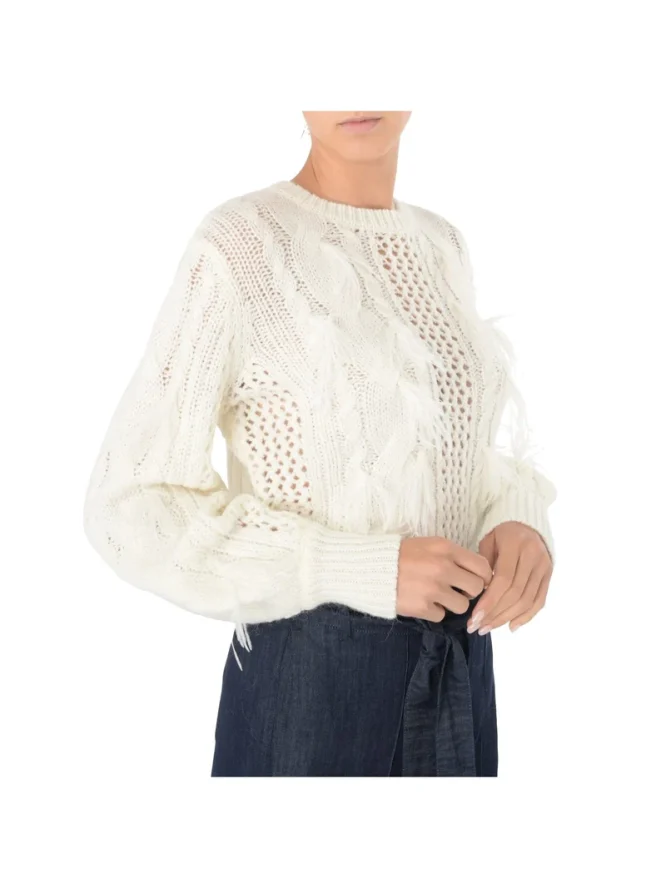 KNIT T-SHIRT WITH FEATHERS TWINSET BLOUSES 3
