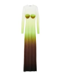 LONG DRESS PRINTED RAINBOW MESH MILKWHITE CLOTHES