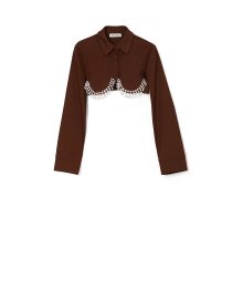 CLASSIC CROPPED TOP ΜΕ ΚΡΥΣΤΑΛΛΑ MILKWHITE ΜΠΛΟΥΖΕΣ 5