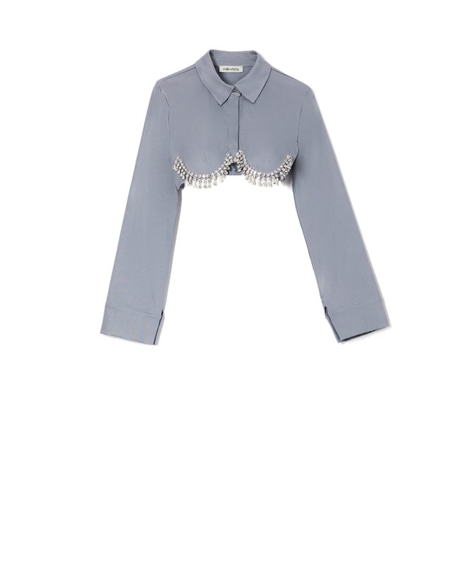 CLASSIC CROPPED TOP ΜΕ ΚΡΥΣΤΑΛΛΑ MILKWHITE ΜΠΛΟΥΖΕΣ 3