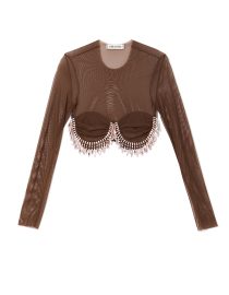 CLASSIC CROPPED TOP ΜΕ ΚΡΥΣΤΑΛΛΑ MILKWHITE ΜΠΛΟΥΖΕΣ 2