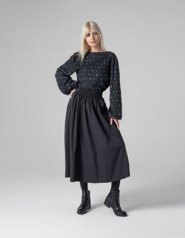 EMILIA SKIRT WITH ELASTIC BELT (BLACK) MAMOUSH CLOTHES