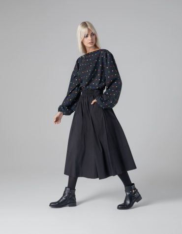 EMILIA SKIRT WITH ELASTIC BELT (BLACK) MAMOUSH CLOTHES 2