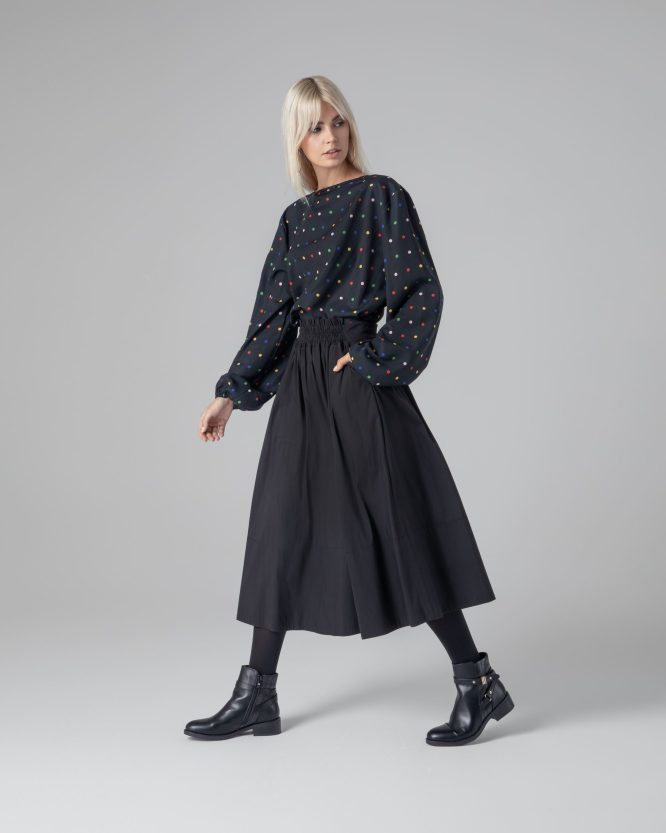 EMILIA SKIRT WITH ELASTIC BELT (BLACK) MAMOUSH CLOTHES 4