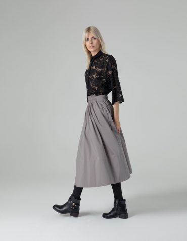 EMILIA SKIRT WITH ELASTIC BELT (GREY) MAMOUSH CLOTHES 2