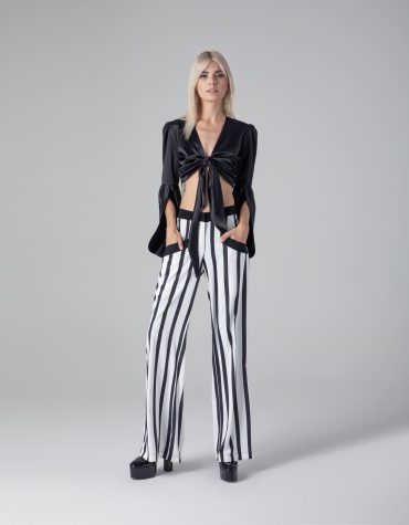 DANAE TROUSERS (BLACK/WHITE STRIPED)MAMOUSH CLOTHES