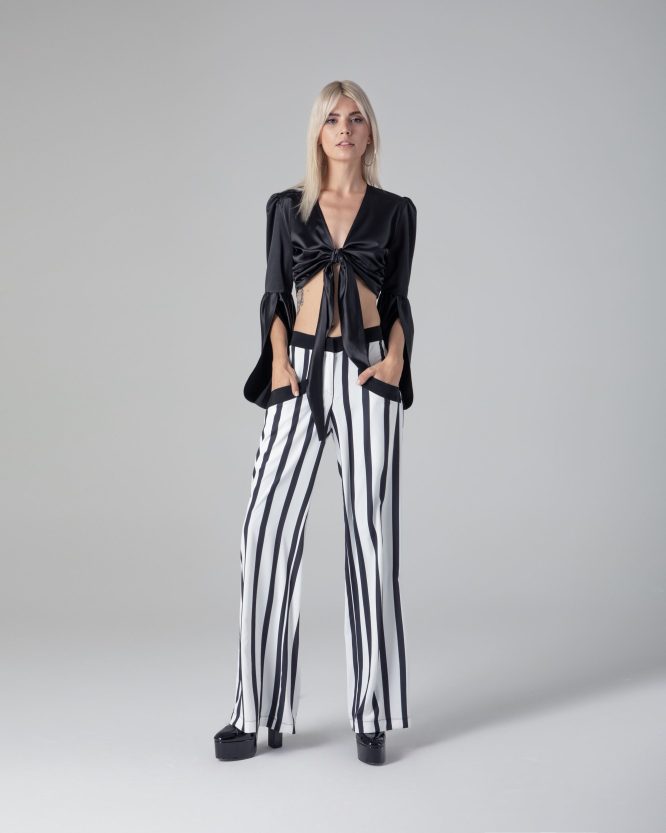 DANAE TROUSERS (BLACK/WHITE STRIPED)MAMOUSH CLOTHES 3