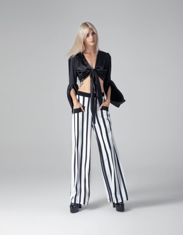 DANAE TROUSERS (BLACK/WHITE STRIPED)MAMOUSH CLOTHES 2