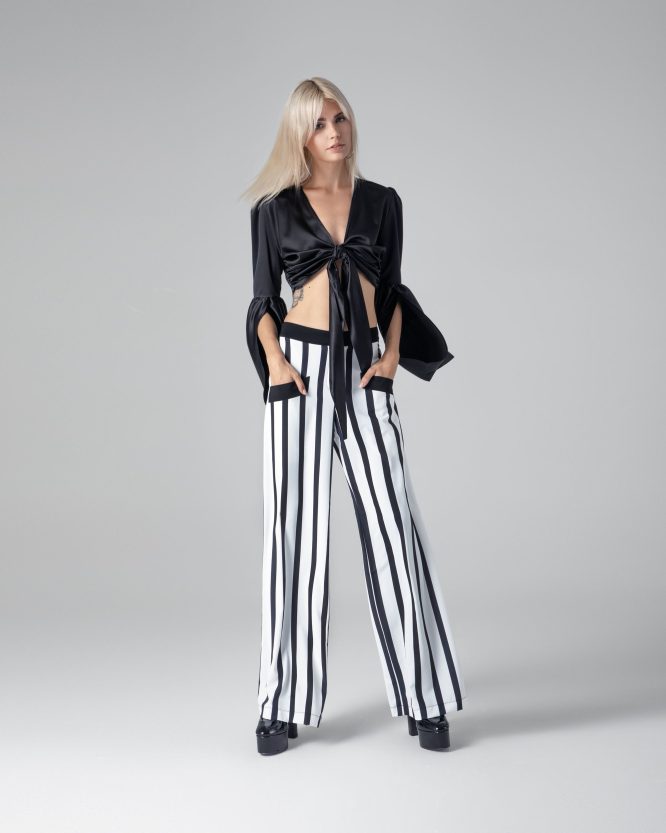 DANAE TROUSERS (BLACK/WHITE STRIPED)MAMOUSH CLOTHES 4