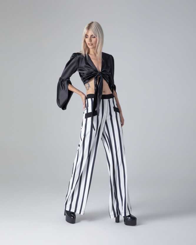 DANAE TROUSERS (BLACK/WHITE STRIPED)MAMOUSH CLOTHES 5