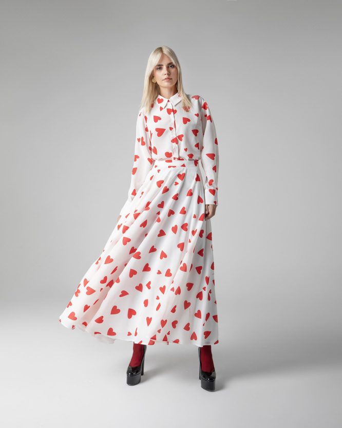 KAROLINA SKIRT (WHITE/HEARTS) MAMOUSH CLOTHES 3