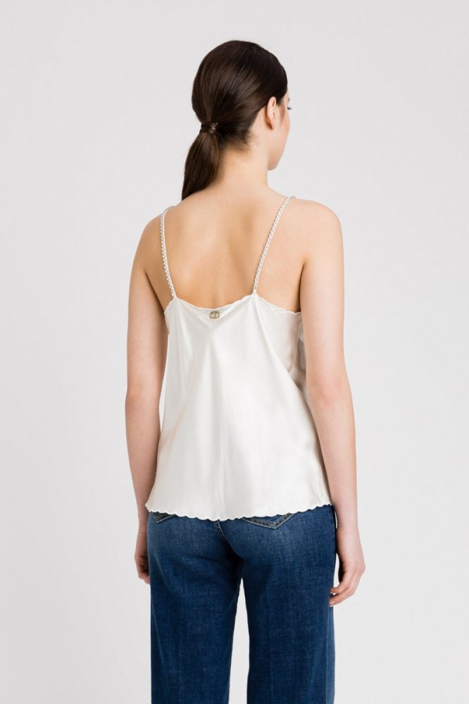 SATIN TOP WITH EMBROIDERY TWINSET BLOUSES 4