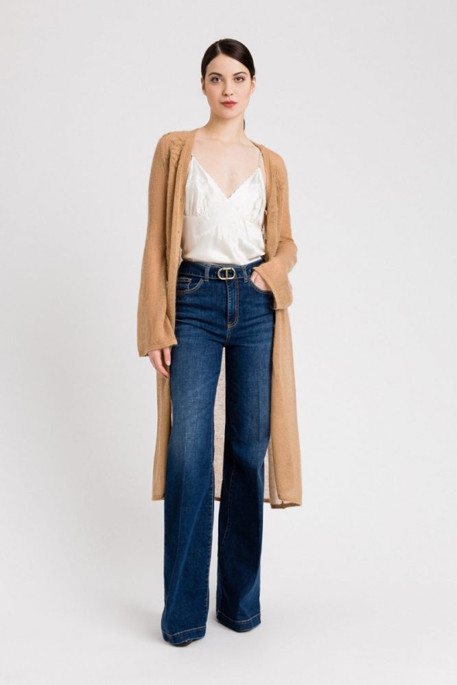 SATIN TOP WITH EMBROIDERY TWINSET BLOUSES 5