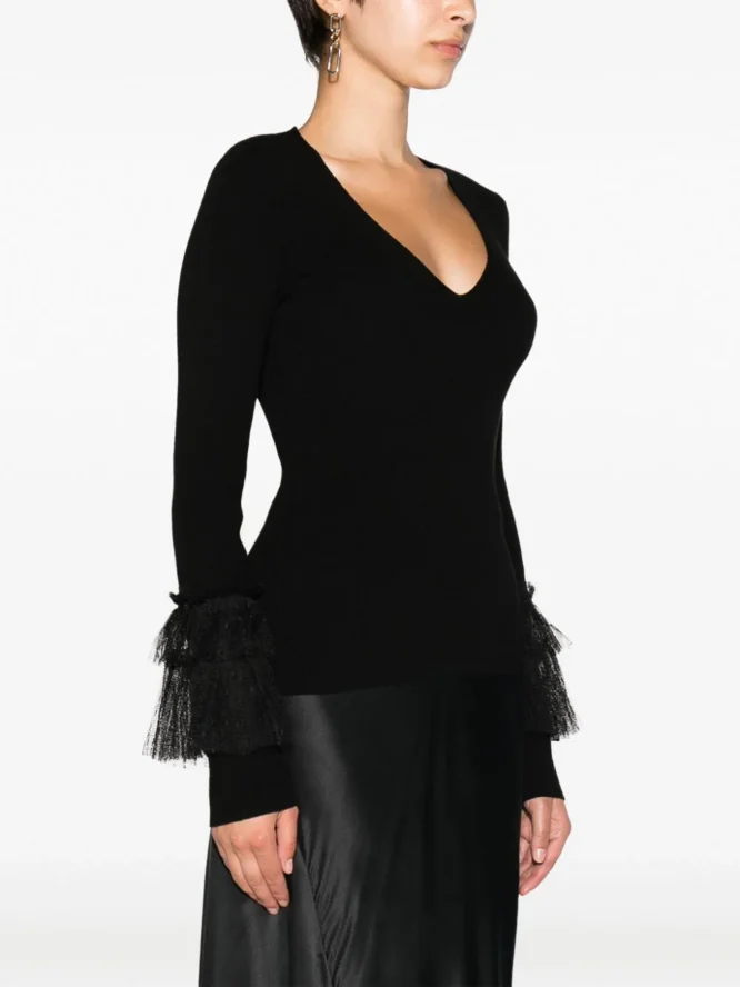 KNIT BLOUSE WITH TULLE TWINSET BLOUSES 3