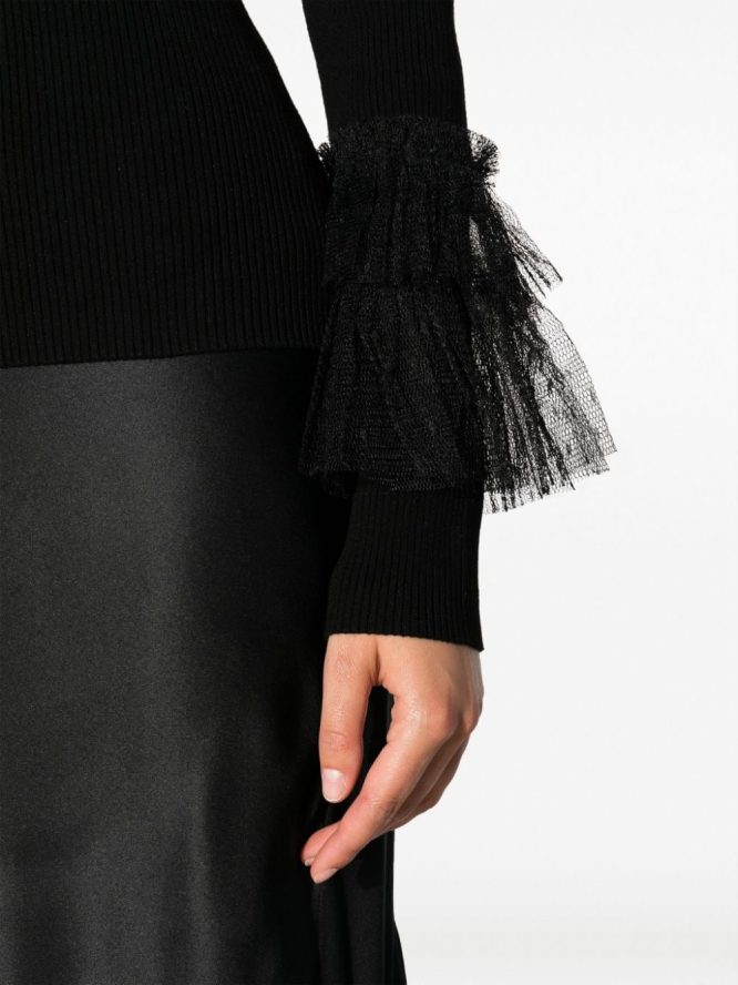 KNIT BLOUSE WITH TULLE TWINSET BLOUSES 7