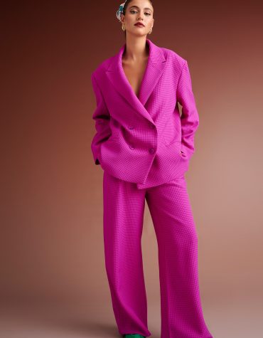 PERRY PIED DE POULE PLEATED PANTS (MAGENDA) KARAVAN CLOTHES
