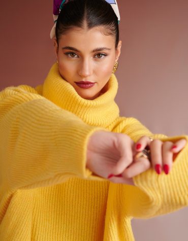 PENNY KNITTED TURTLENECK BLOUSE (YELLOW) KARAVAN BLOUSES 2