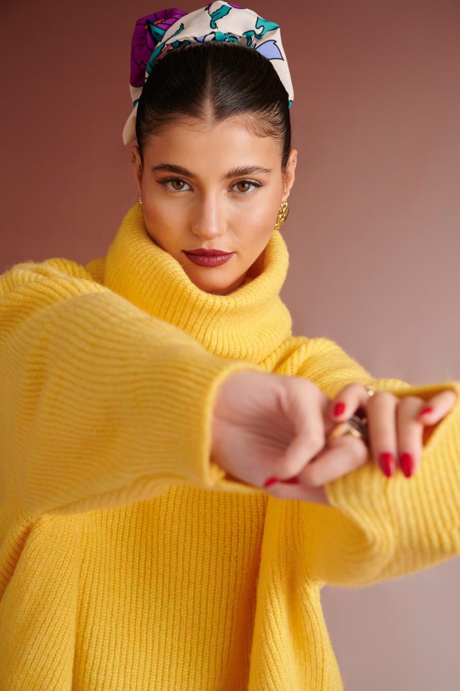 PENNY KNITTED TURTLENECK BLOUSE (YELLOW) KARAVAN BLOUSES 4