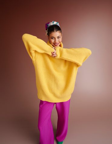 PENNY KNITTED TURTLENECK BLOUSE (YELLOW) KARAVAN BLOUSES