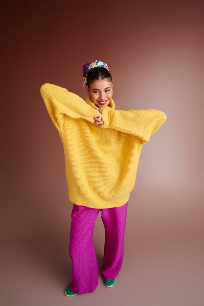 PENNY KNITTED TURTLENECK BLOUSE (YELLOW) KARAVAN BLOUSES 3
