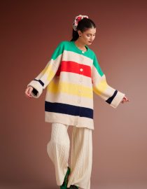 TRAVIS KNIT TROUSERS WITH ELASTIC WAIST ( IVORY) KARAVAN CLOTHES 2