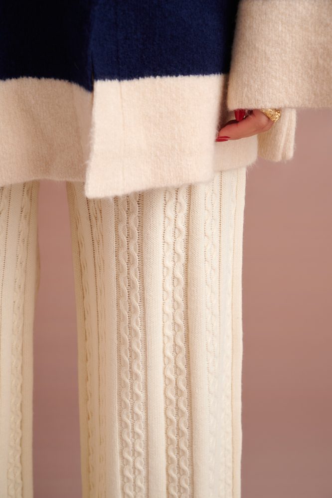 HUDSON OVERSIZED STRIPED KNIT CARDIGAN (IVORY MULTIED) KARAVAN BLOUSES 17