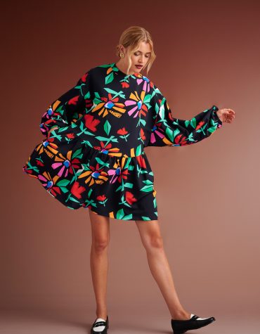 DARA ΜΙΝΙ SWEATSHIRT OVERSIZE DRESS (BLACK) KARAVAN CLOTHES 2
