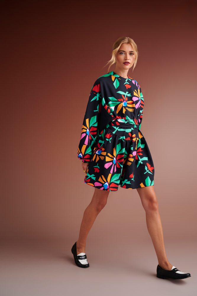 DARA ΜΙΝΙ SWEATSHIRT OVERSIZE DRESS (BLACK) KARAVAN CLOTHES 3