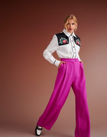 LOGAN WESTERN SHIRT WITH EMBROIDERY(WHITE BLACK) KARAVAN CLOTHES 2
