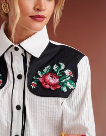 LOGAN WESTERN SHIRT WITH EMBROIDERY(WHITE BLACK) KARAVAN CLOTHES 8