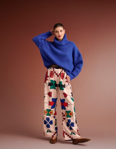 PENNY KNITTED TURTLENECK BLOUSE (COBALT BLUE) KARAVAN BLOUSES 2