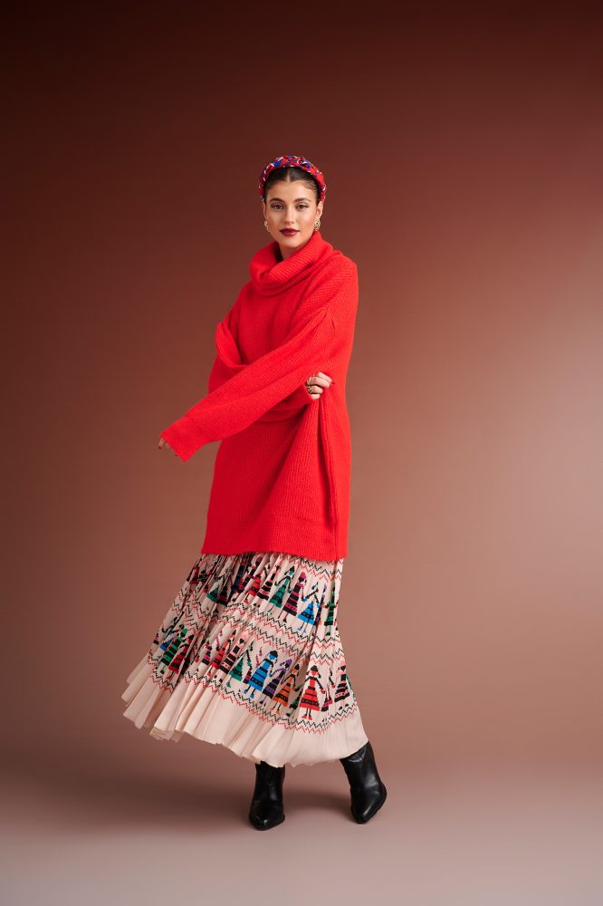 PENNY KNIT BLOUSE TURTLENECK (CORAL RED) KARAVAN BLOUSES 9