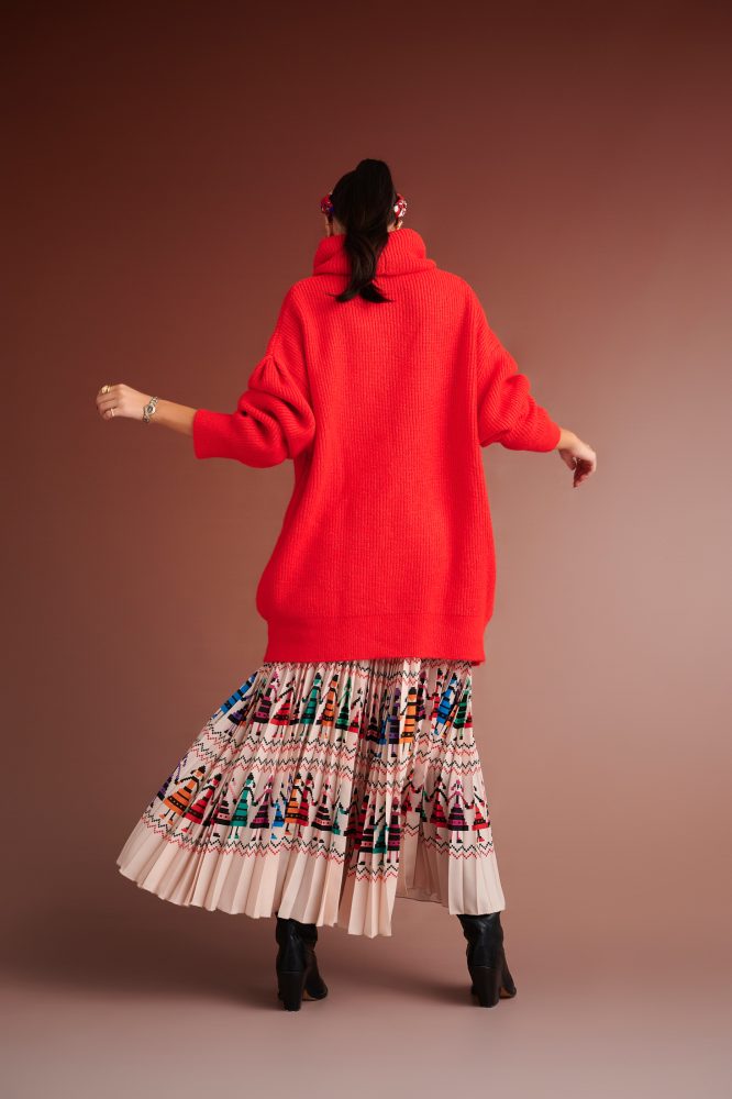 PENNY KNIT BLOUSE TURTLENECK (CORAL RED) KARAVAN BLOUSES 7