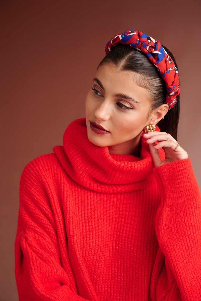 PENNY KNIT BLOUSE TURTLENECK (CORAL RED) KARAVAN BLOUSES 6
