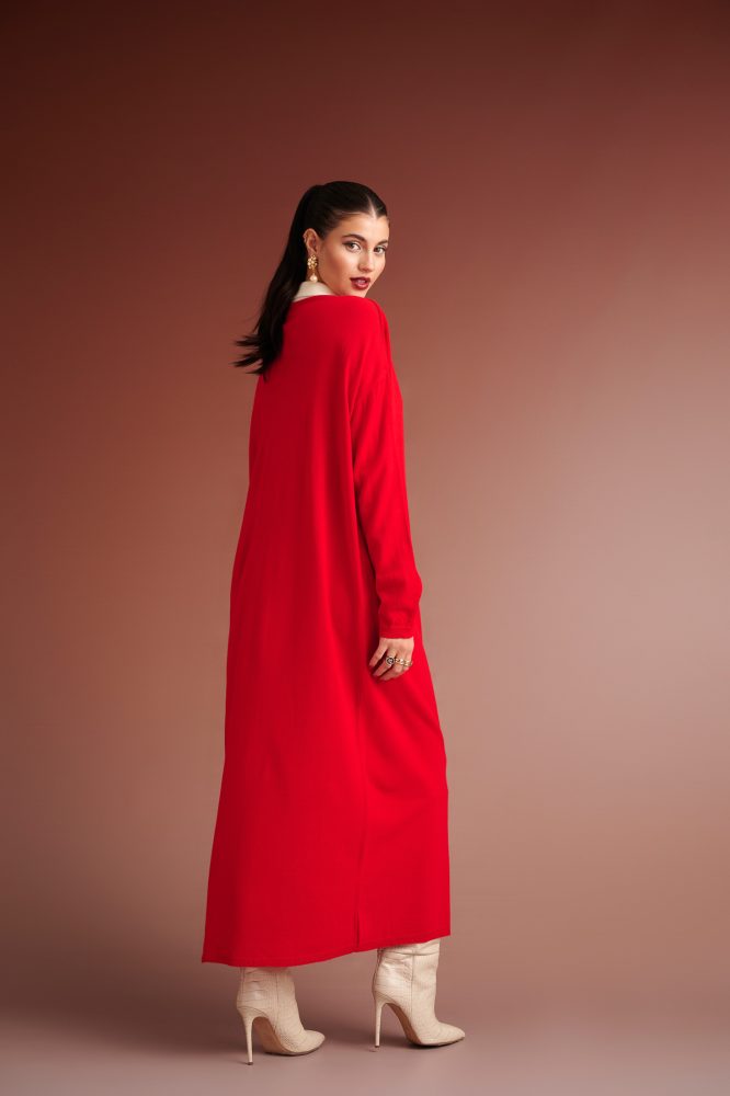 JOHANNE NOTTED DRESS POLO (RED/IVORY) KARAVAN CARDIGANS 8