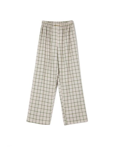 ΚΑΡΟ ΠΑΝΤΕΛΟΝΙ (GREEN CHECK) MILKWHITE pants