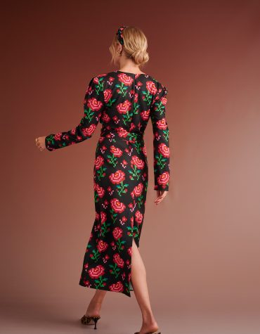 VICTORIA FITTED DRESS WITH COWL NECK KARAVAN CLOTHES 2