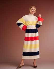 HENRIETTA OVERSIZED KNITTED STRIPED DRESS (IVORY/MULTIED) KARAVAN CLOTHES 14