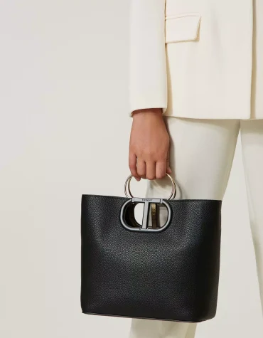 ΤΣΑΝΤΑ ‘LILA’ ΜΕ ΛΑΒΗ OVAL T TWINSET ΑΞΕΣΟΥΑΡ