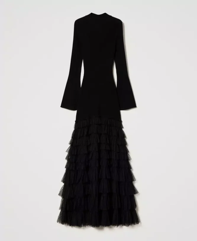 LONG KNITTED TULLE DRESS TWINSET CLOTHES 7