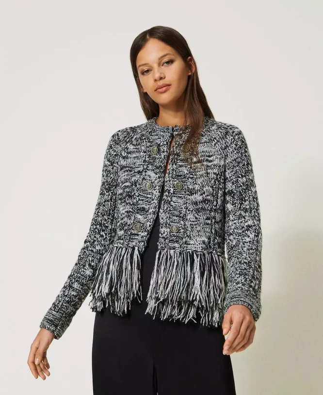 KNITTED JACKET WITH STRIPS TWINSET CLOTHES 8