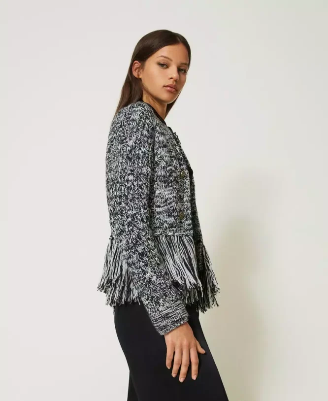 KNITTED JACKET WITH STRIPS TWINSET CLOTHES 7