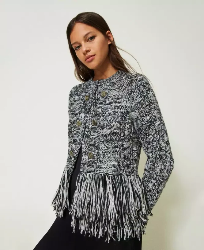 KNITTED JACKET WITH STRIPS TWINSET CLOTHES 5